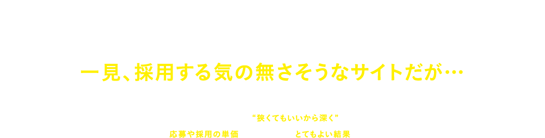 一見、採用する気の無さそうなサイトだが…